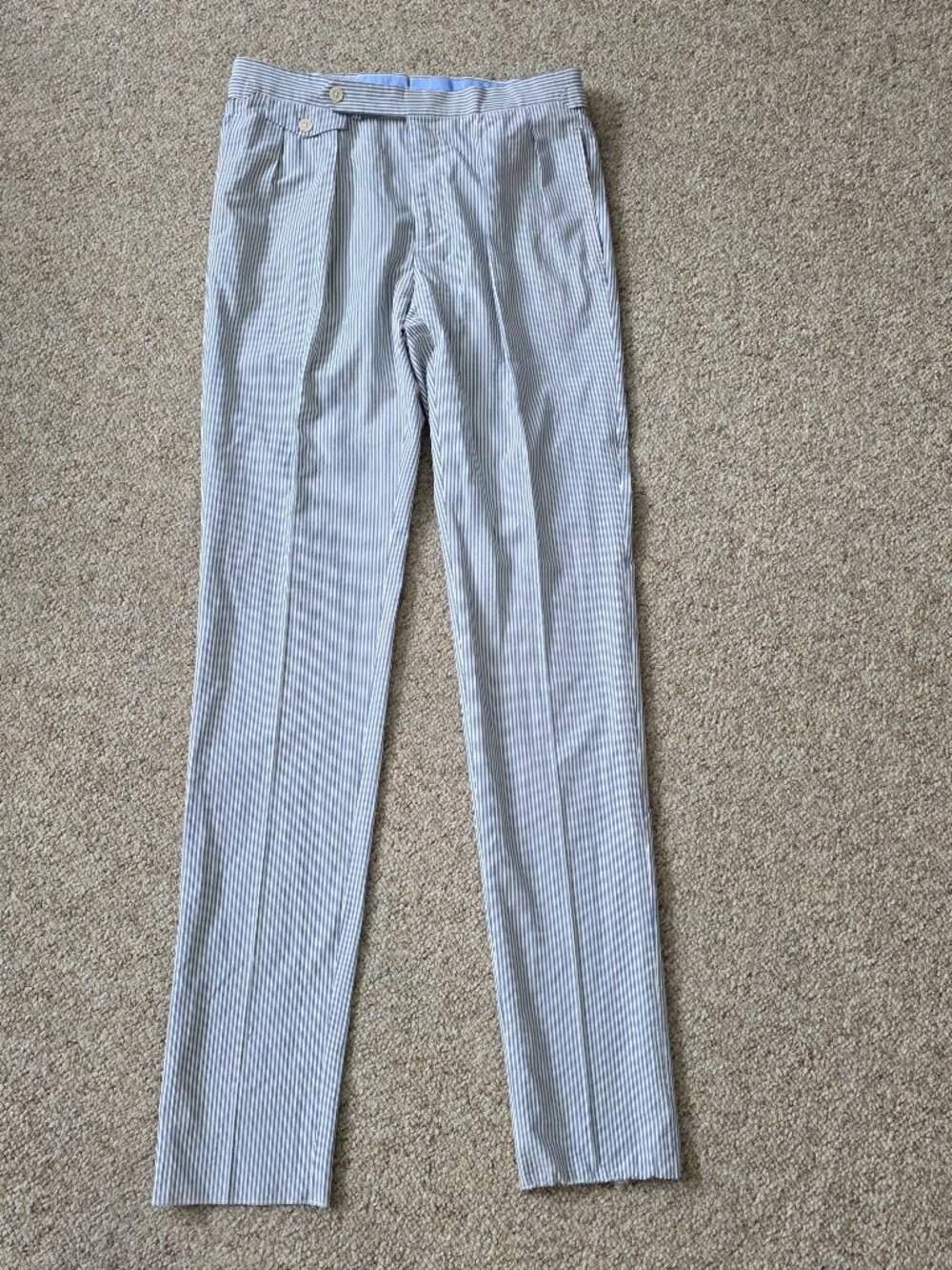 NWT Polo Ralph Lauren Men's Pleated Seersucker Suit Trouser Size 32